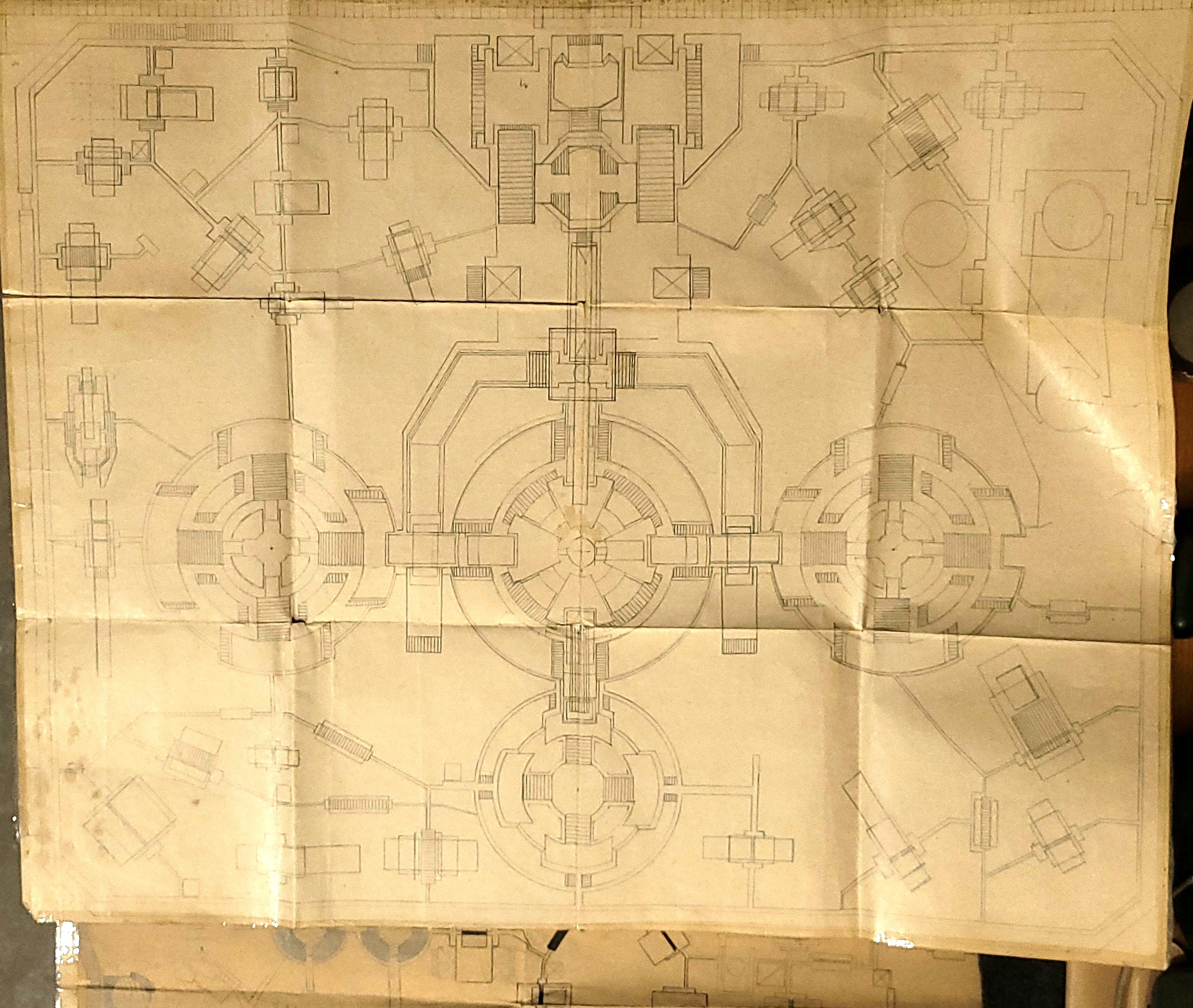 Cortina original hand-drawn blueprint, circa 1991